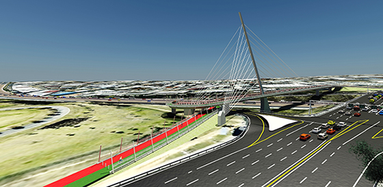 Grayston pedestrian and cyclist bridge