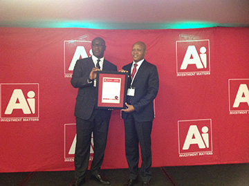 Eskom Group Executive receiving award