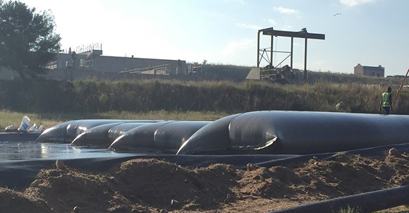 Fibertex geotextile geobags desludging wastewater