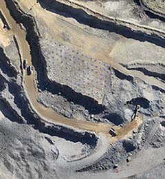 Aerial view from mounted camera