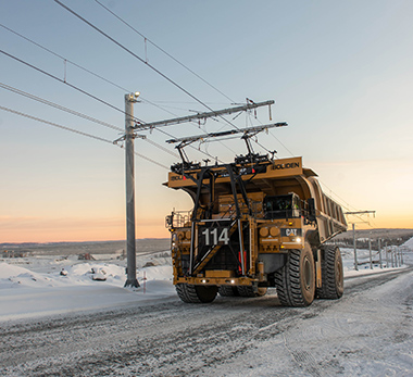 Trolley assist system for Cat electric mining trucks