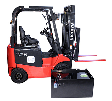 chase technologies supplies li ion batteries for forklifts in materials handling applications