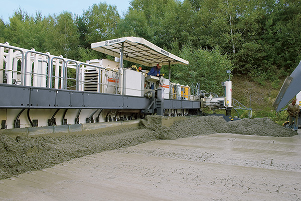 Wirtgens SP 154i slipform paver is capable of paving concrete in thicknesses