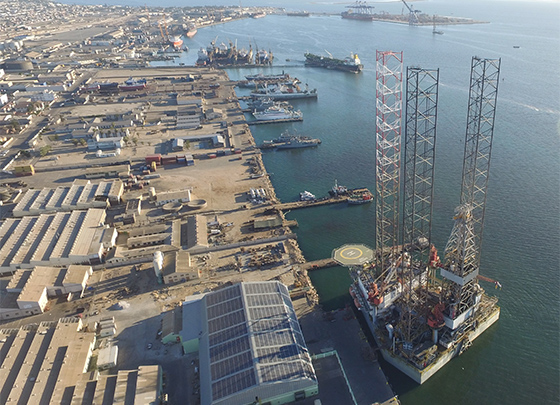 Namdock in Walvis Bay is currently preparing the Valaris 109 jack up rig for stacking