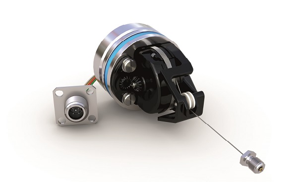 Hydraulic cylinders that embrace a Bowden cable mechanism to measure stroke