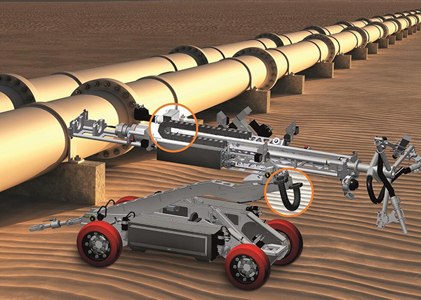 Igus energy chains for crawler robot in pipeline cleaning