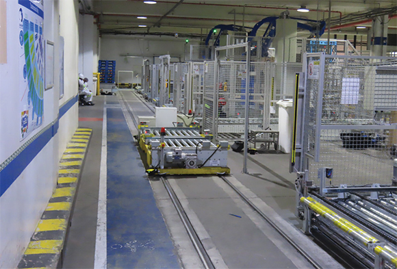 Automated palletising system for Danone SA