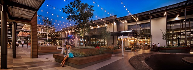 Design Quarterwide exterior dusk facing inward