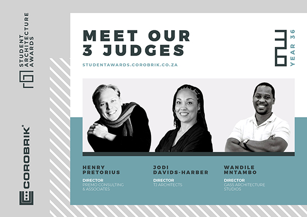 the three judges of the 36th corobrik student architecture awards