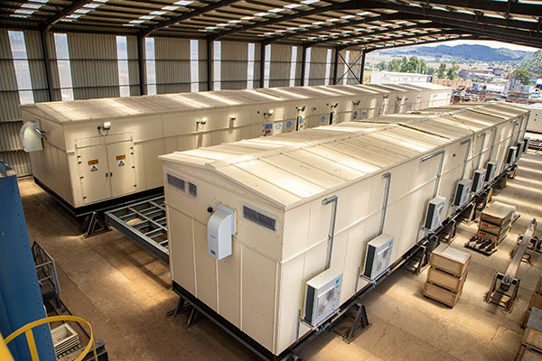 A modular E house housing multiple MV variable speed drives