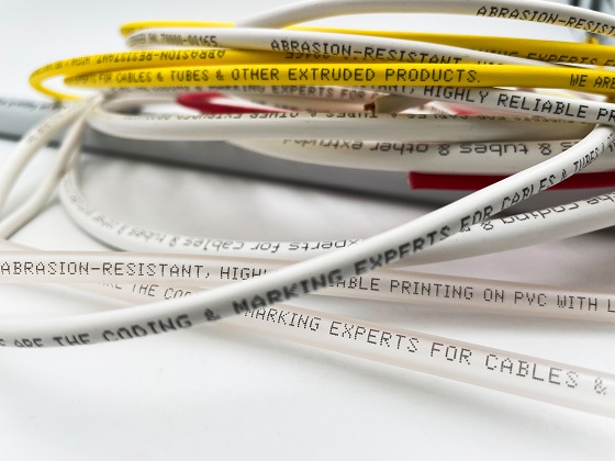 Permanent printing on soft PVC cables