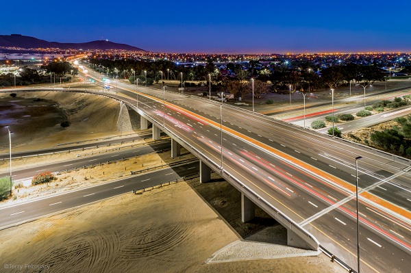 Local LED lighting illuminates Refinery Interchange in Cape Town