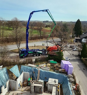 Volvo and Putzmeister showcase unique battery electric concrete pump truck