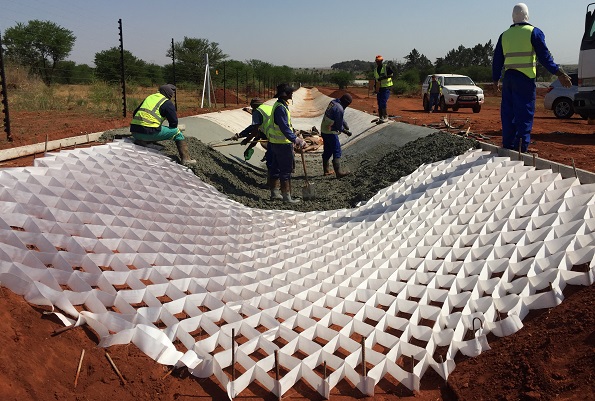 Greencell installation in progress durable innovative geocell technology