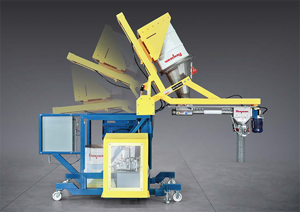Flexicons TIP TITE Mobile Drum Dumper allows dust free volumetric feeding of bulk material