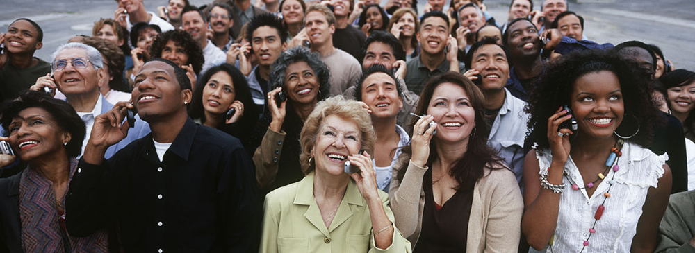 People talking on cellphones