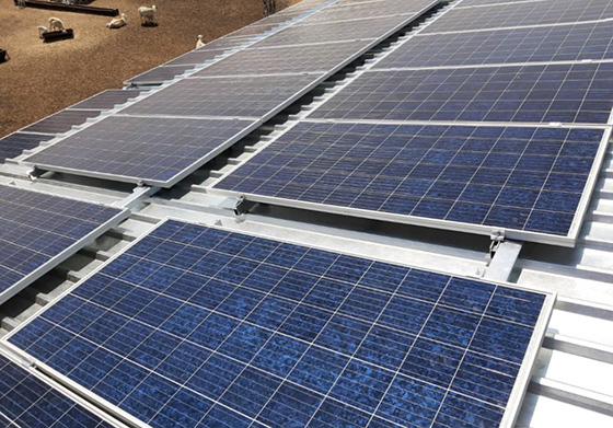 Solar panels installed at Bronkhorst Family Trust farm in Namibia