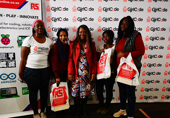 Tsebo Mabitsela Tessa Nhar Zandile Keebine the Chairperson and Co founder of GirlCode Nomzamo Ndlovu and Katlego Mofube