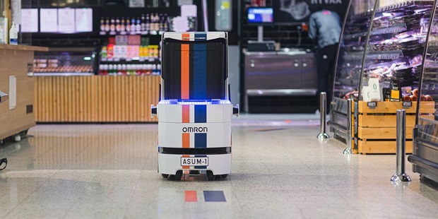 The self navigating AMR had to navigate supermarket and tower block corridors and use elevators and service tunnels