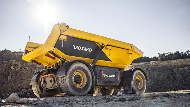 Volvo and Holcim jointly work in a project to use autonomous electric haulers