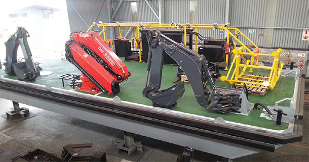 GENMAC manufactured and supplied barge equipped with two back actors