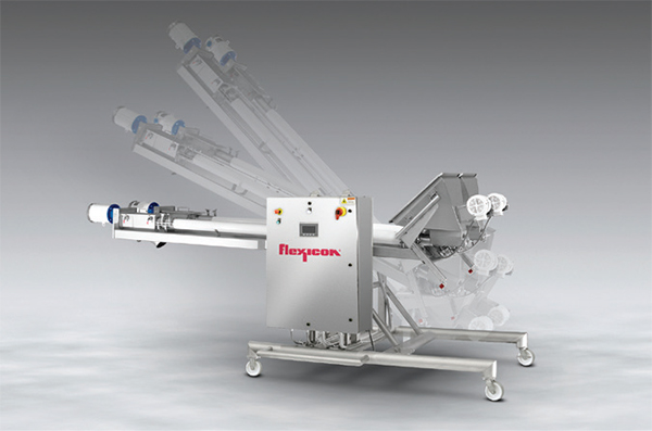 Twin tilt down flexible screw mobile conveyor